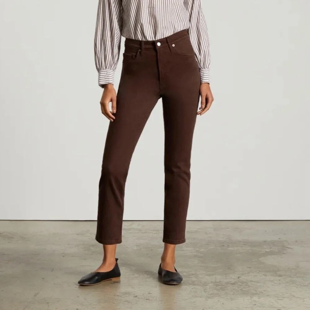 Everlane The Original Cheeky Jean 26 Crop Clove Brown Denim Jeans